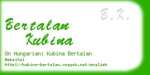 bertalan kubina business card